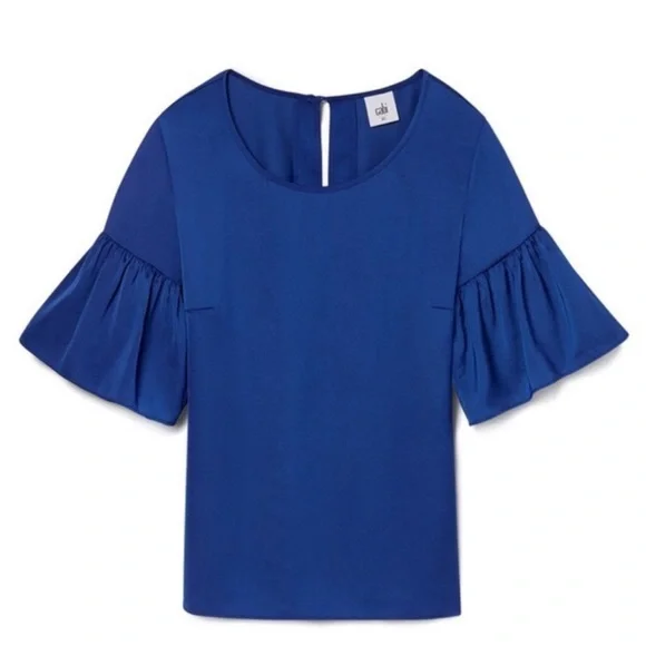 Cabi Rhyme Blue Bell Sleeve Blouse - Picture 3 of 10